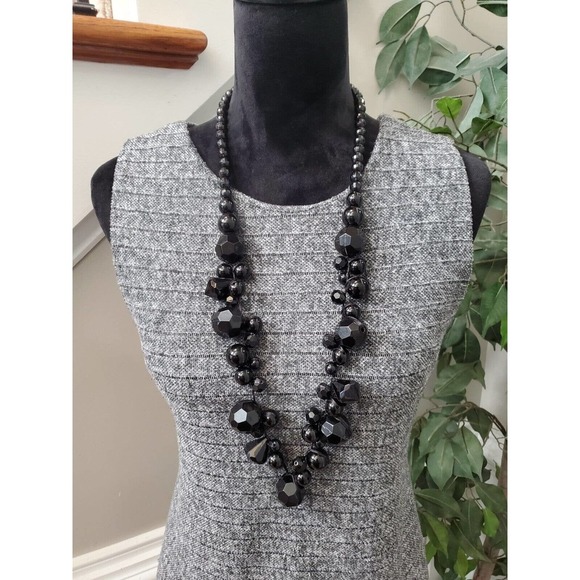 Noni Teen Women's Gray Polyester Round Neck Sleeveless Knee Length Dress Small - Picture 5 of 11